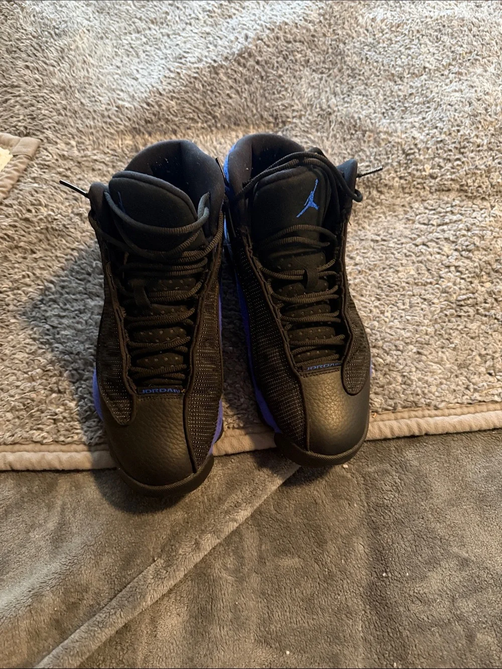 Jordan Black with Royal Blue Accents High-Top Sneakers